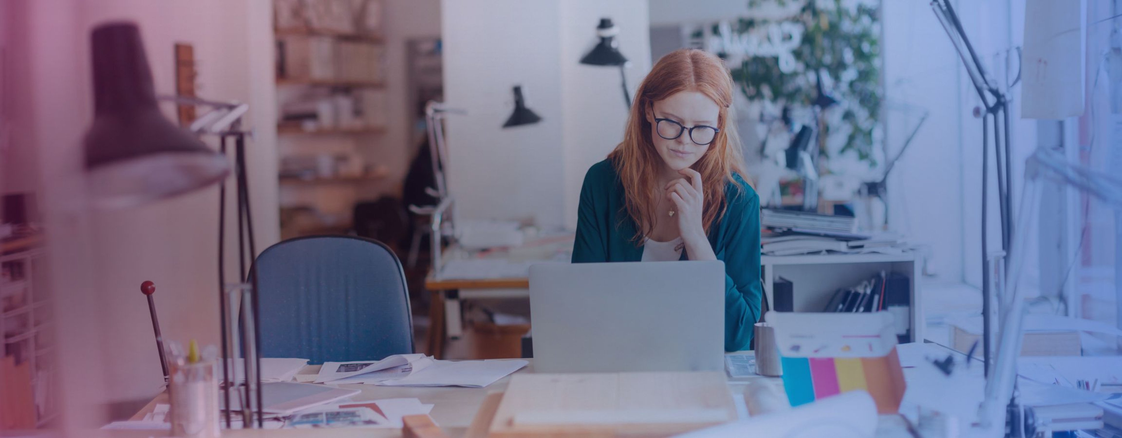 Business woman using a laptop
