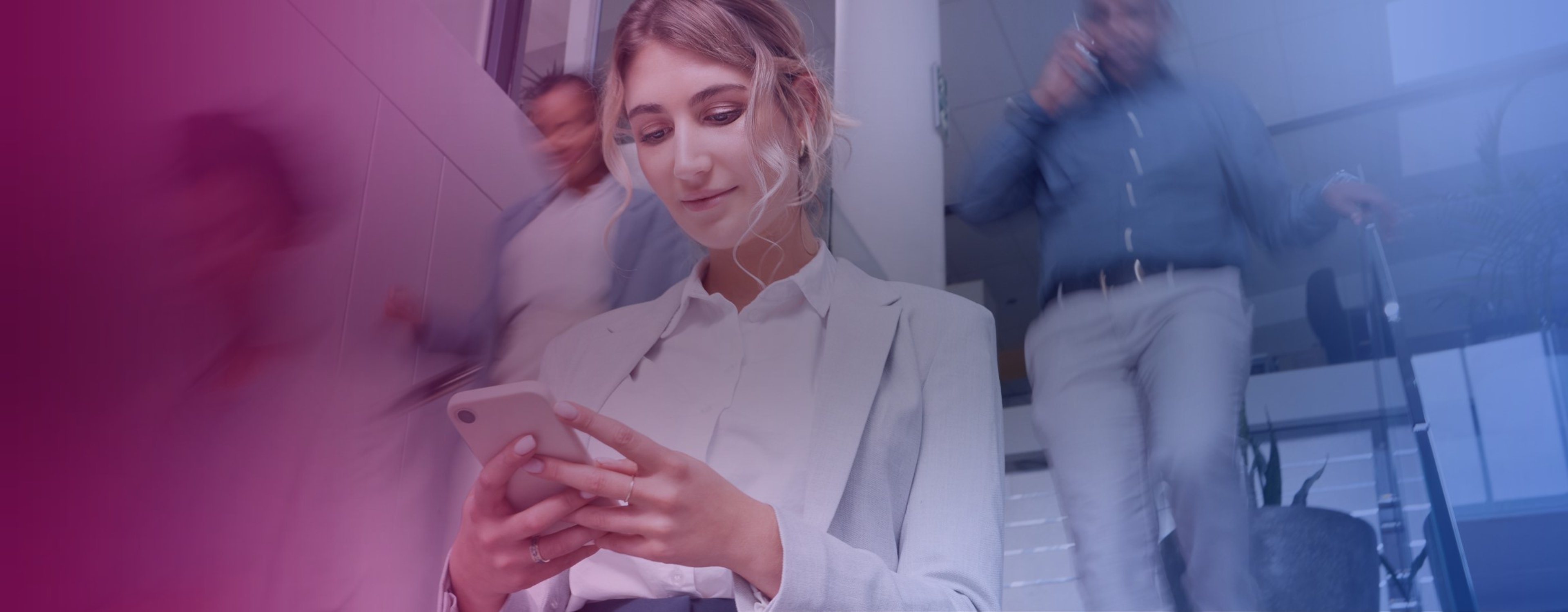Stock image of an employee on their phone