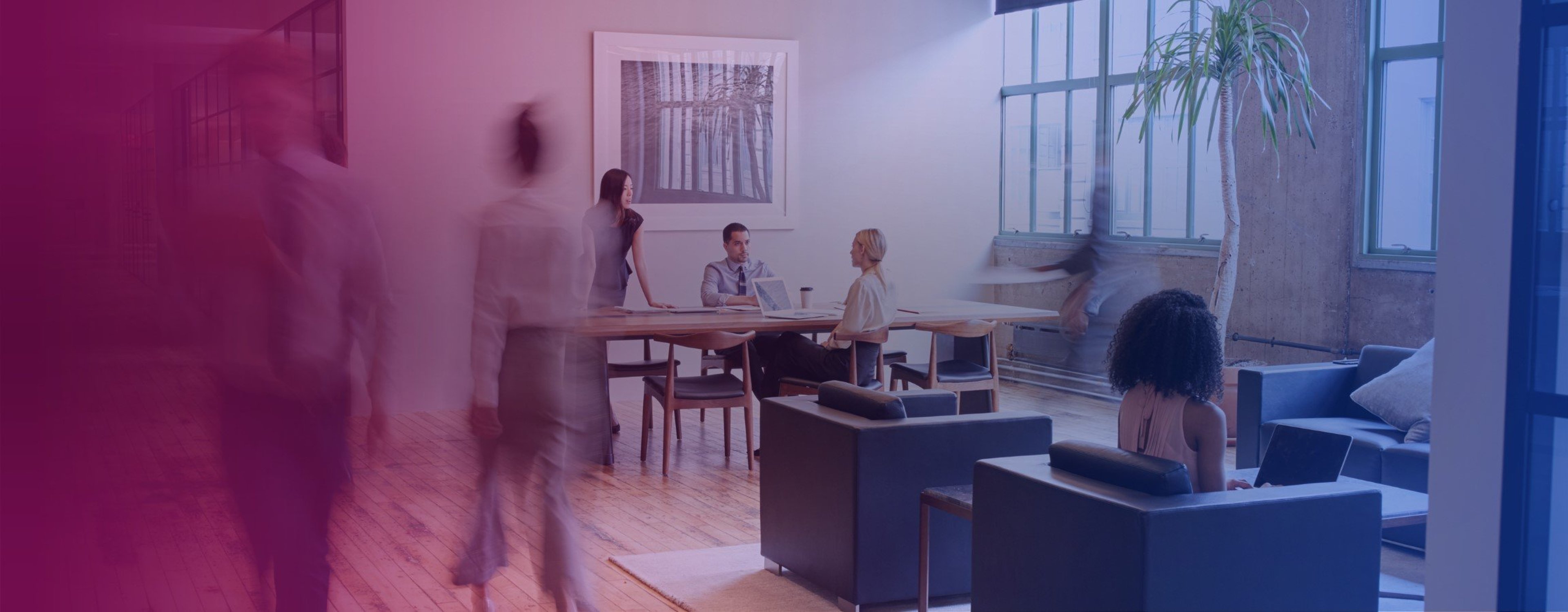 Stock image of a busy office