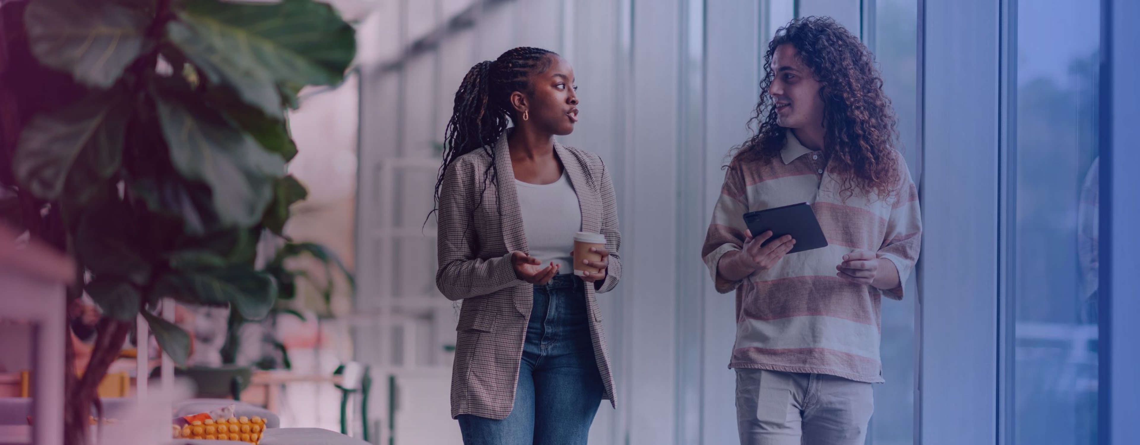 Two colleagues in discussion